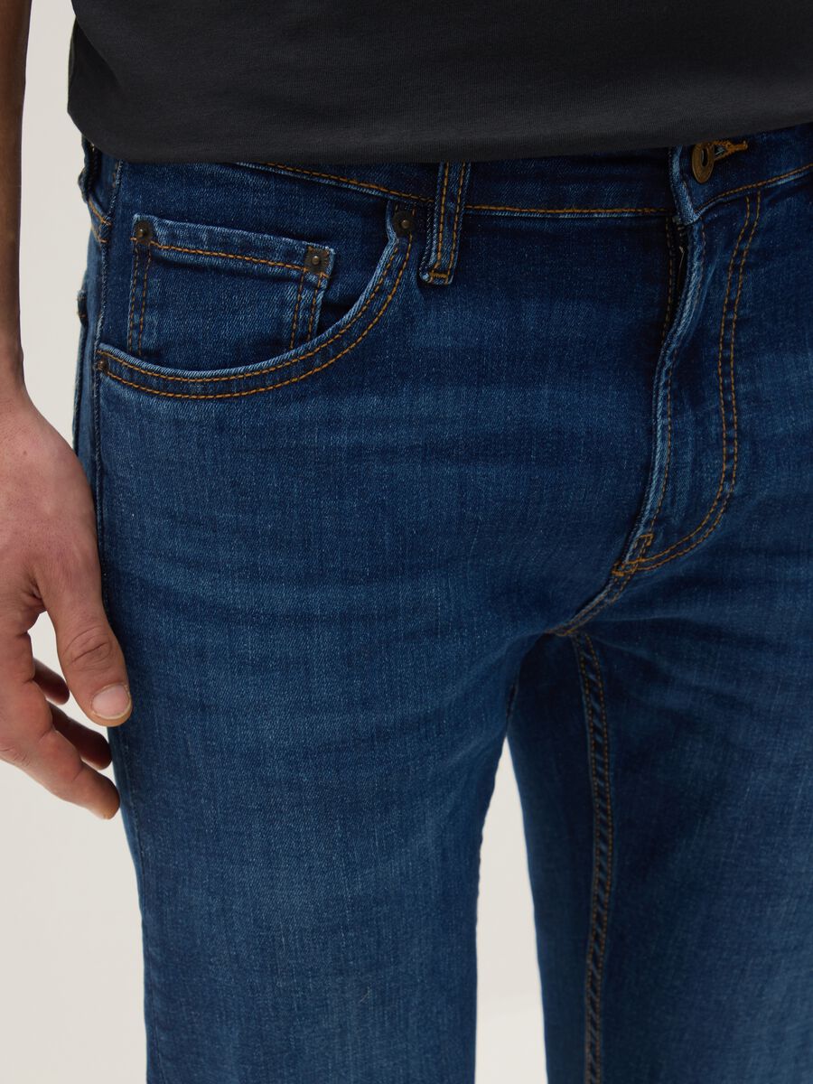 Skinny fit blue stretch cotton jeans_3