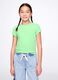 Green stretch cotton T-shirt_0