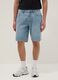Blue denim Bermuda shorts in cotton blend, regular fit_1