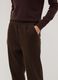 Pantaloni marroni regular fit con motivo chevron_2