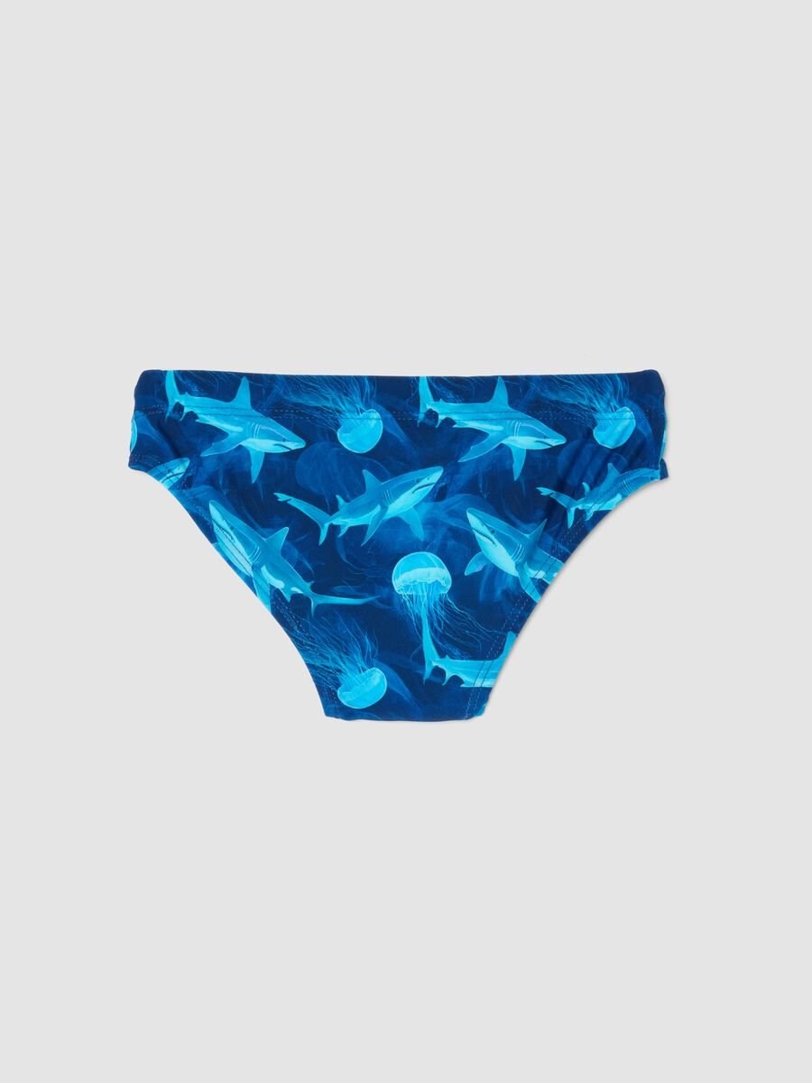 Blaue Bade-Slips aus Stretchmaterial_1