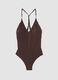 Brown stretch swimsuit with embellished straps_5