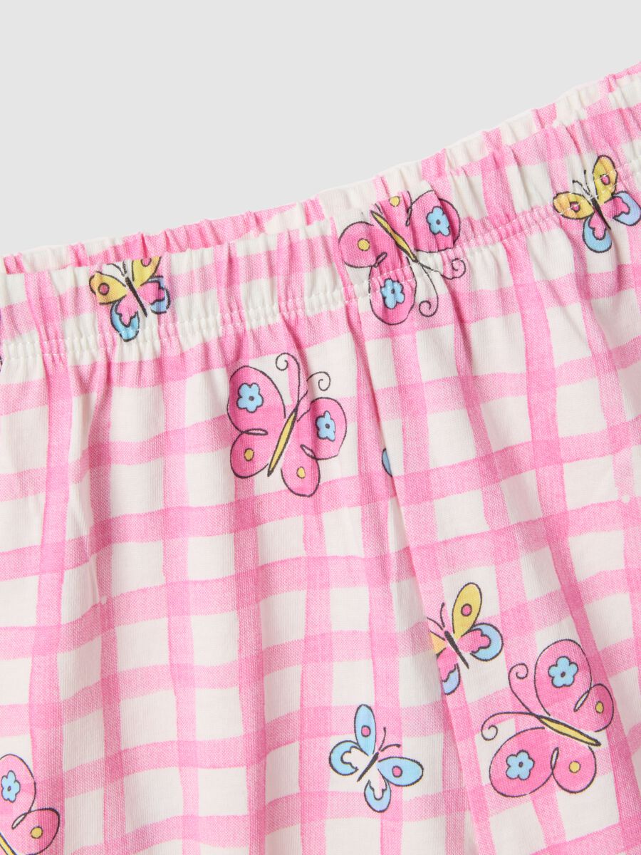 Short pink pure cotton baby girl's pyjamas with designs_3