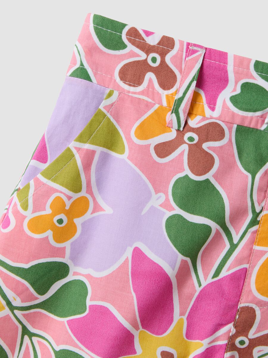 Pure cotton multicolour floral-print shorts_2