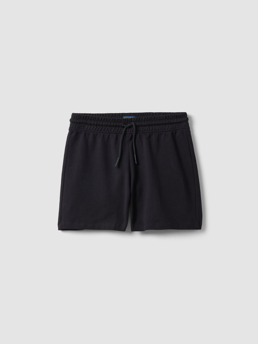 Short negro de algod&oacute;n 100% para ni&ntilde;a, corte regular_3