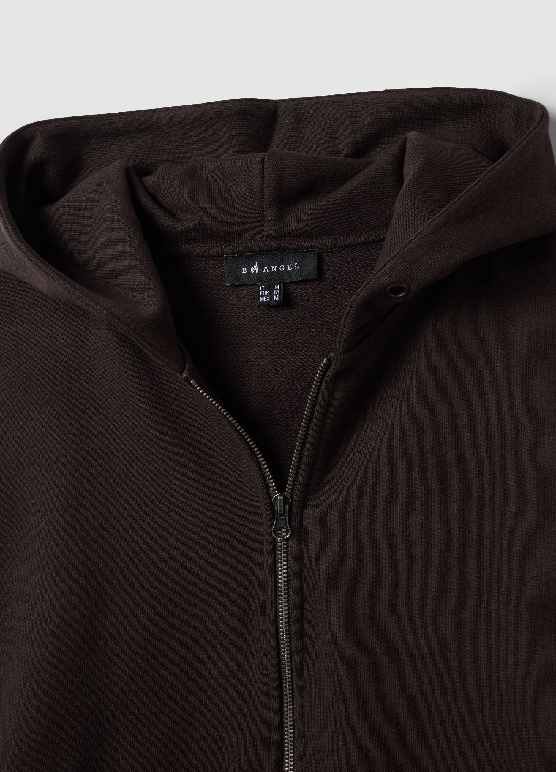 Brown cropped pure cotton hoodie with oversized fit