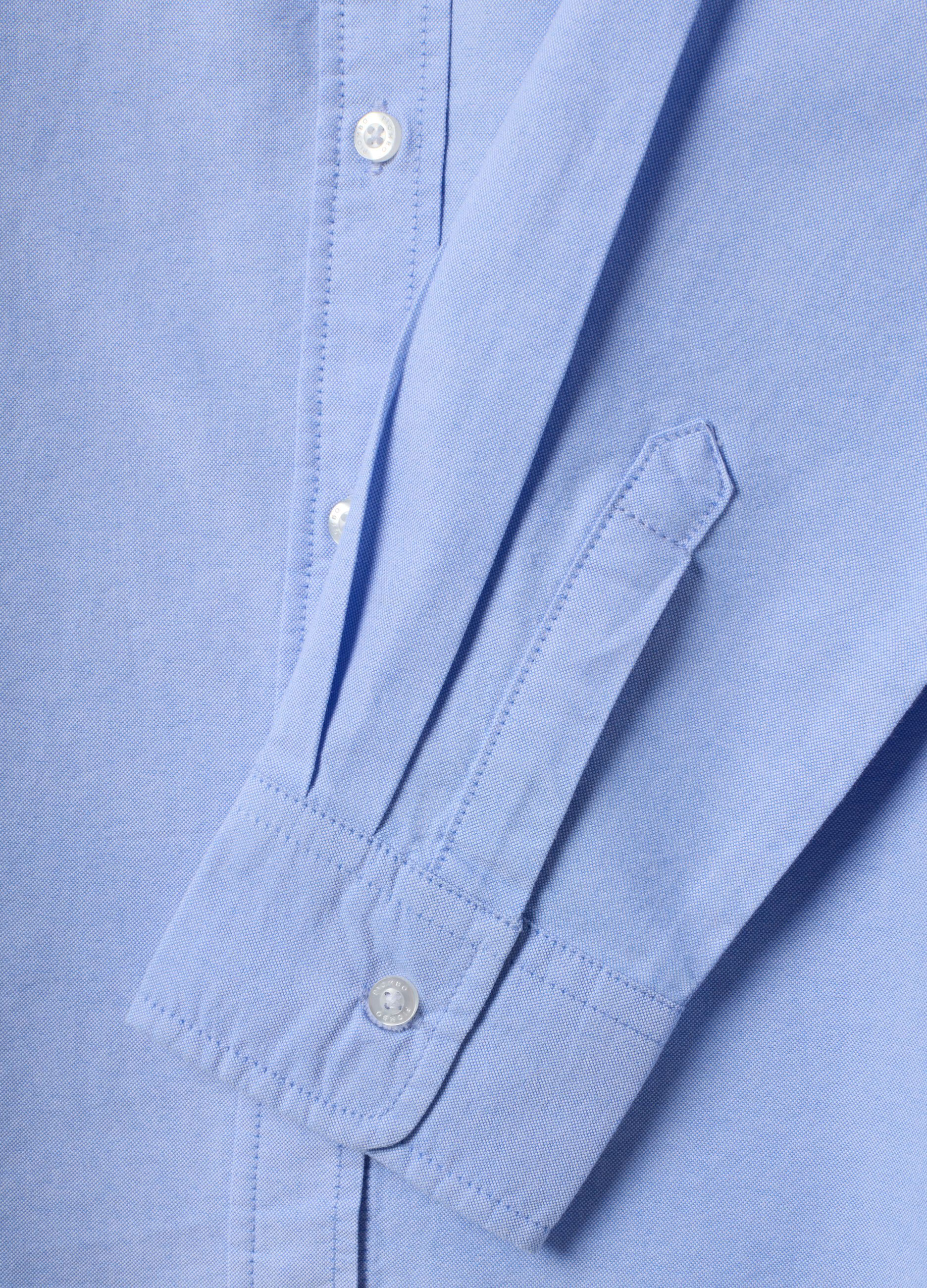 Light blue pure cotton Oxford shirt, comfort fit