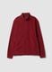 Red fleece zip-neck sweatshirt, regular fit_0