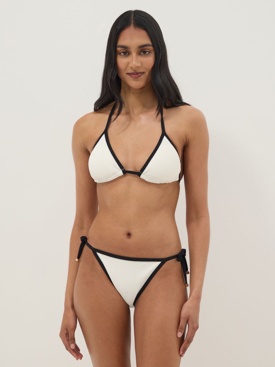 Haut de bikini triangle multicolore en tissu stretch_2
