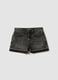 Girls&rsquo; grey pure cotton denim shorts, straight fit_3