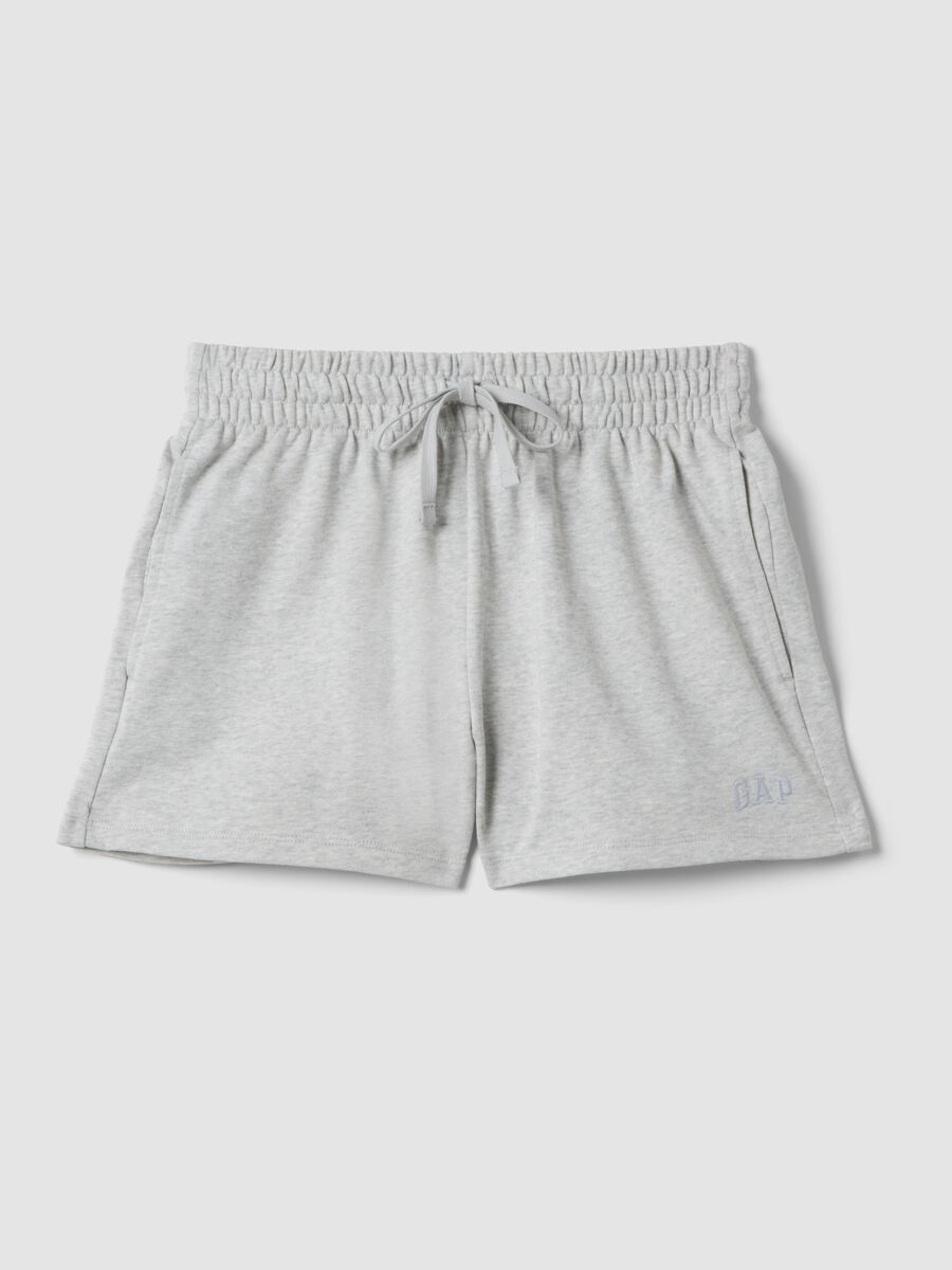 Shorts aus Baumwollmix mit Kordelzug_0