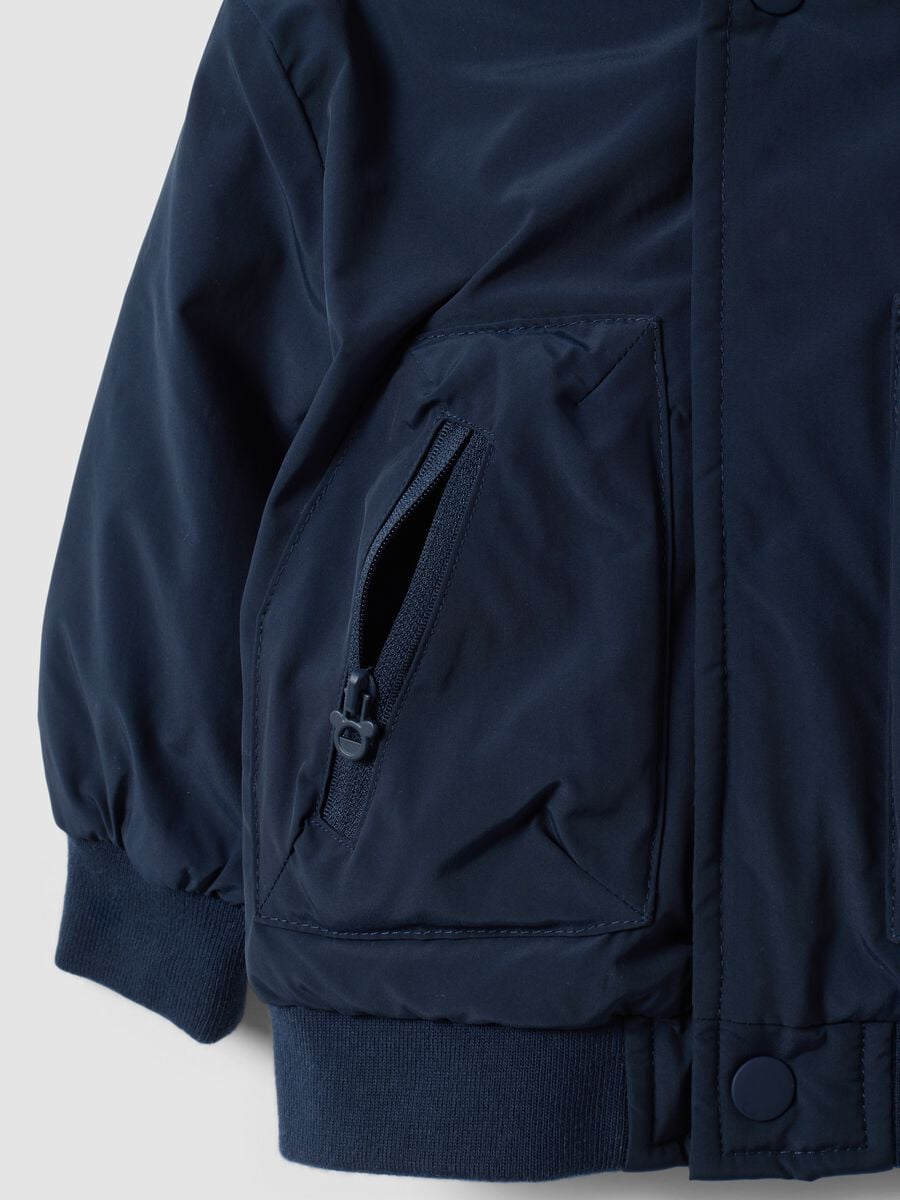 Blue padded hooded jacket with Mickey print for boys_2