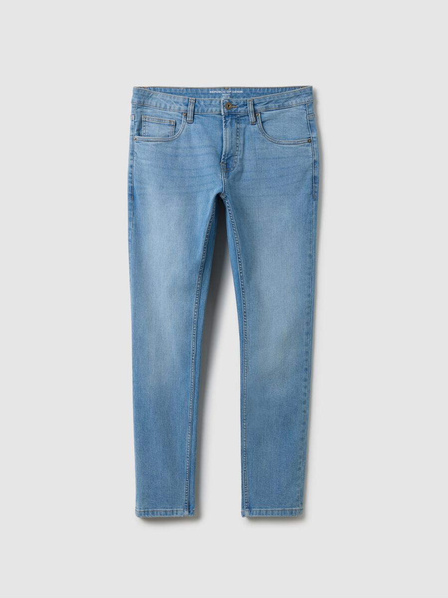 Blue Stretch Cotton Skinny Fit Jeans_4