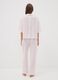 Pink pure viscose striped V-neck pyjamas, regular fit_3