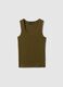 Green stretch cotton regular fit tank top_4