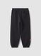 Black cotton-blend joggers with elasticated waist and Mickey print_1