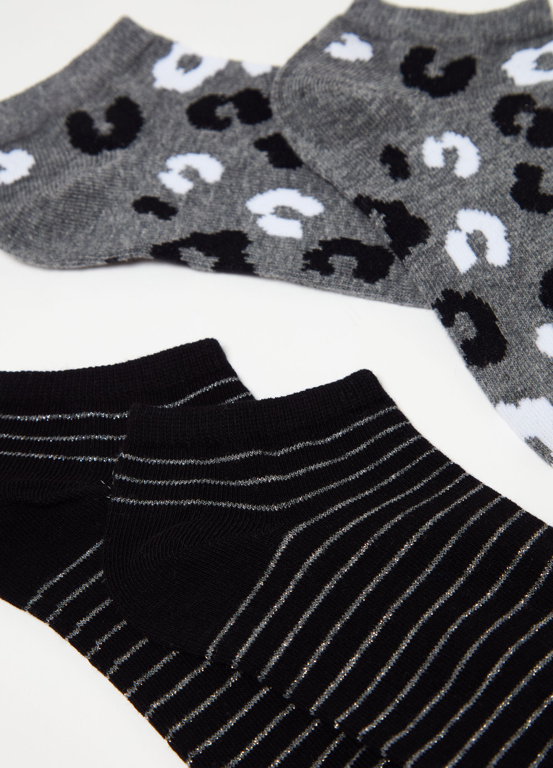 Multipack siete calcetines invisibles con detalles lurex