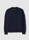 Pure cotton regular fit blue crew neck jumper_4