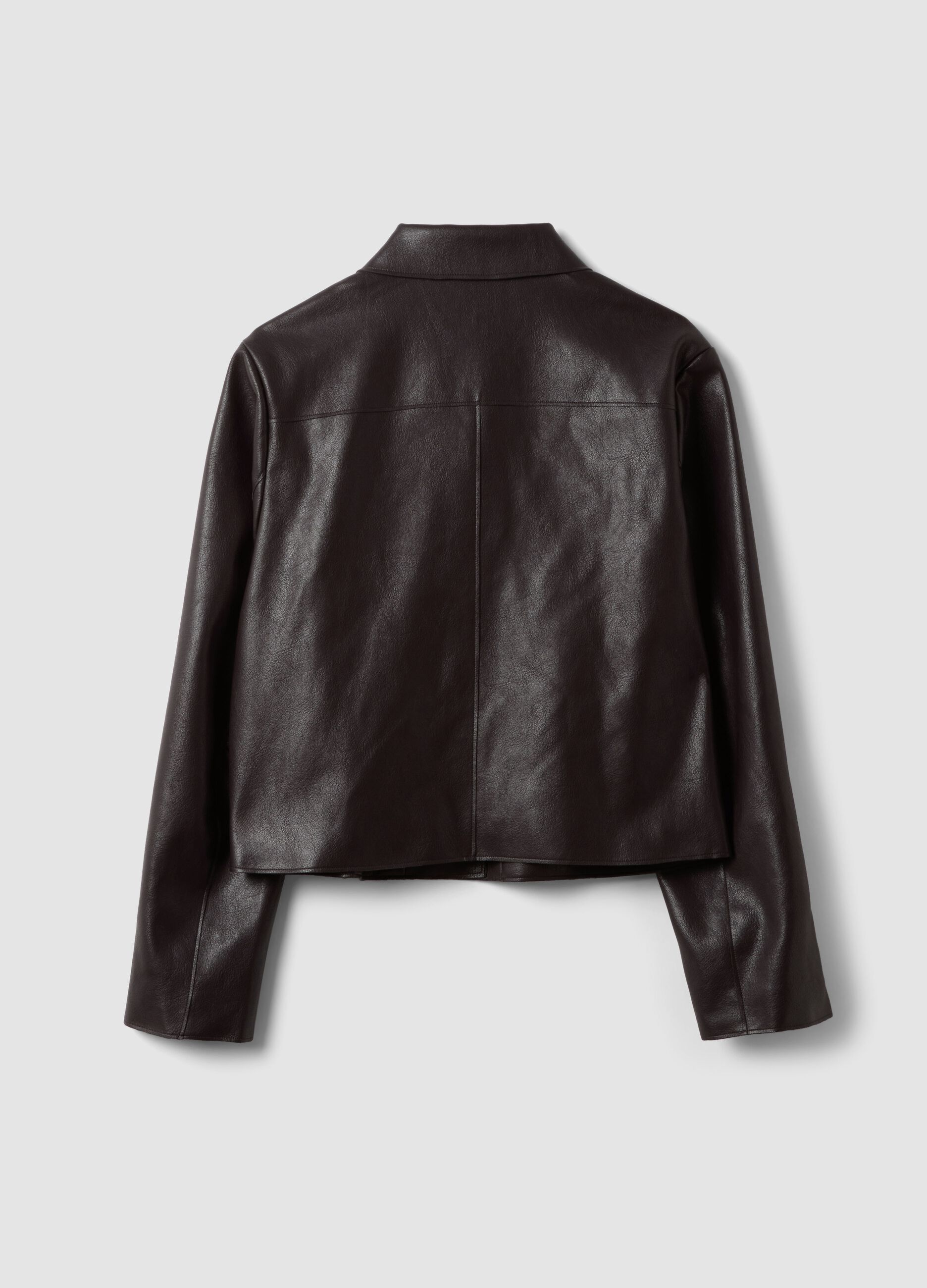 Brown regular-fit jacket with buttons