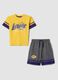 Yellow pure cotton set with T-shirt and shorts_0