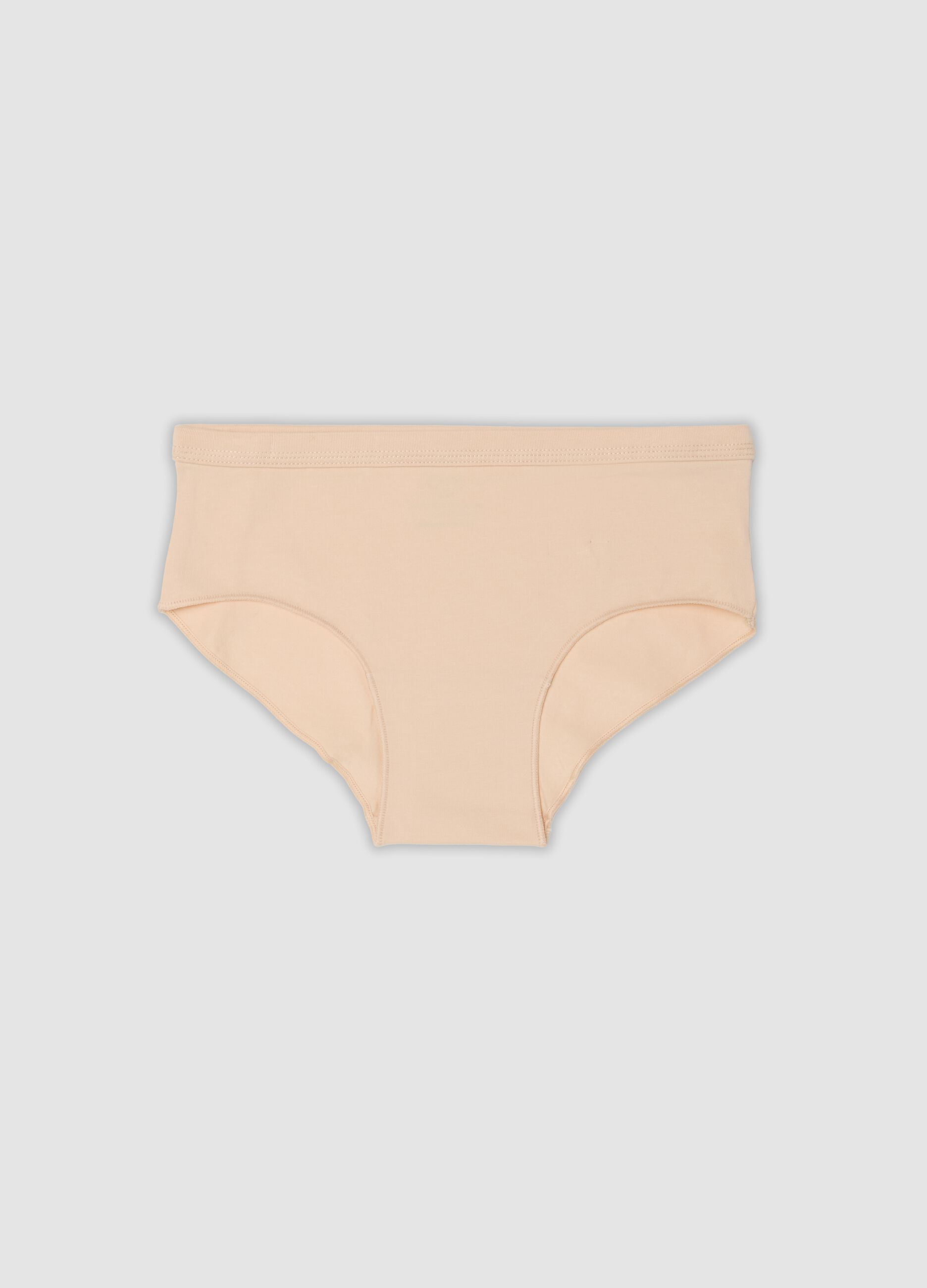 Beigefarbener Slip aus elastischer Bio-Baumwolle f&uuml;r M&auml;dchen