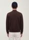 Brown full-zip sweatshirt in stretch piqu&eacute; with ribbed collar_3