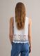 White cotton-blend vest top with lace detailing_3