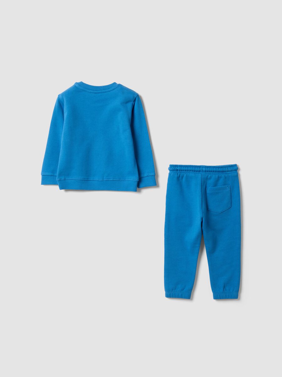 Conjunto de ch&aacute;ndal azul de puro algod&oacute;n con cuello redondo para ni&ntilde;o_1