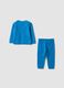 Conjunto de ch&aacute;ndal azul de puro algod&oacute;n con cuello redondo para ni&ntilde;o_1