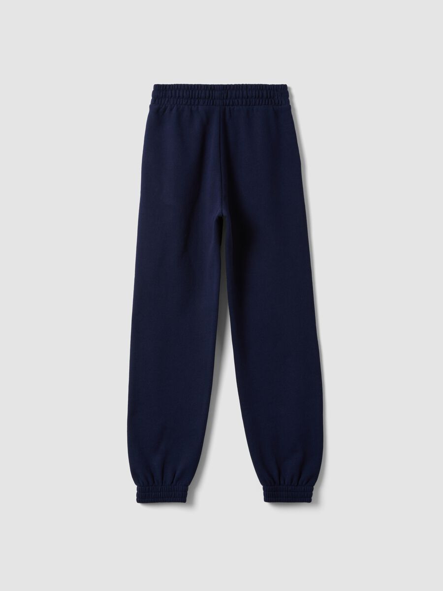Blue organic cotton joggers, regular fit, for girls_6
