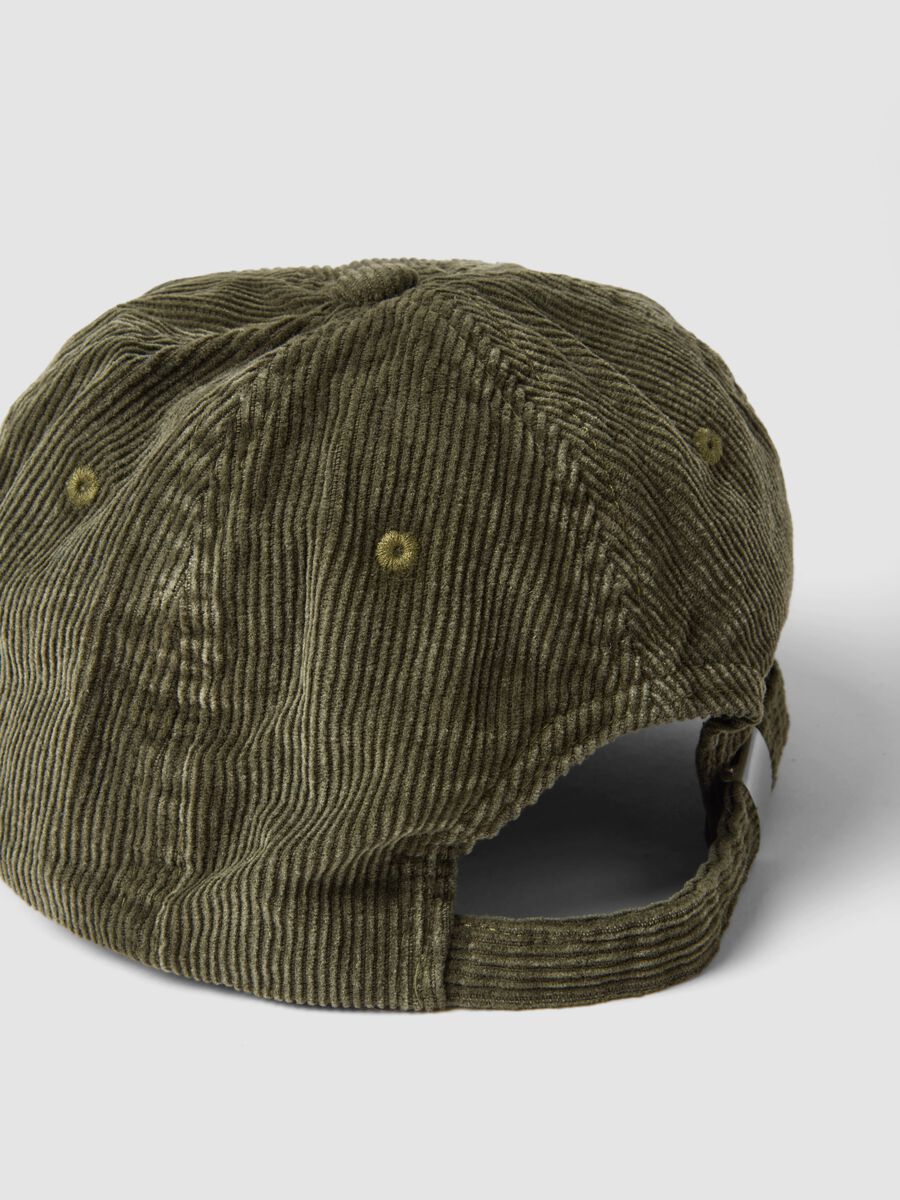 Cappello baseball verde in puro cotone a coste_2