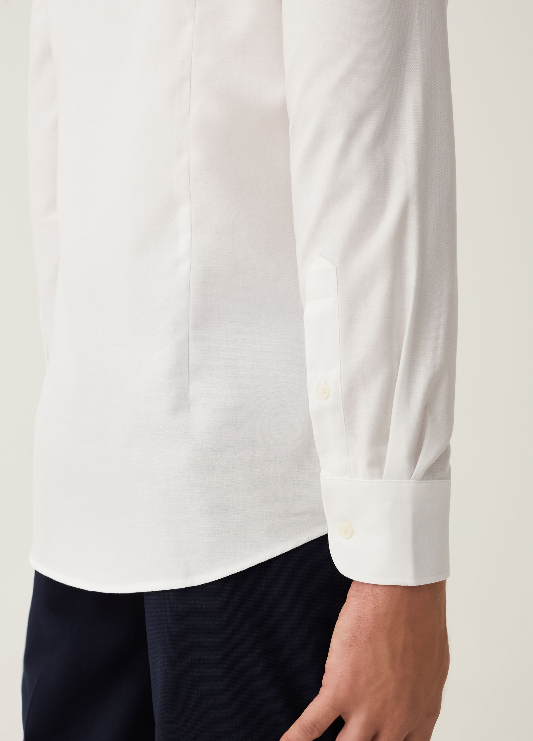 Slim-fit no-iron shirt in Oxford cotton_3