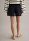 Black regular fit shorts with high waist and gold buttons_3