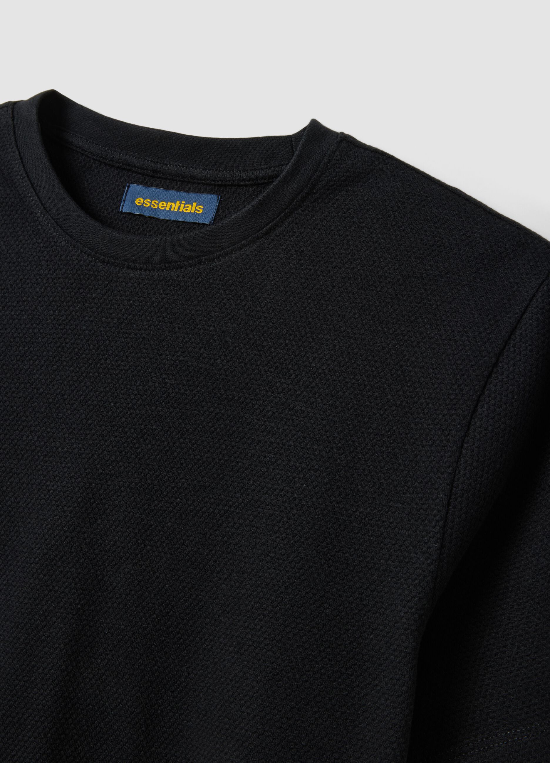 Black pure cotton short-sleeve T-shirt