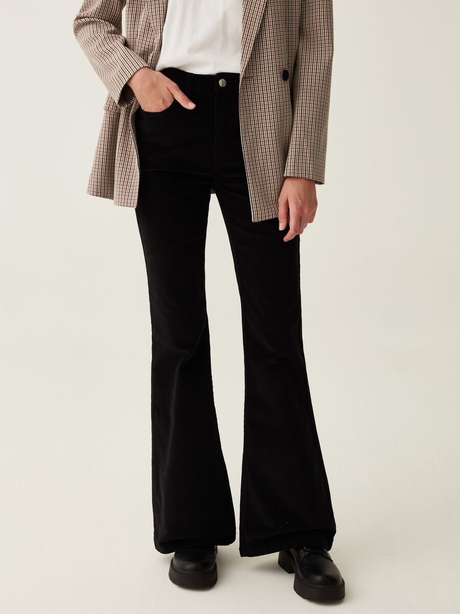 Flare-fit corduroy trousers_0