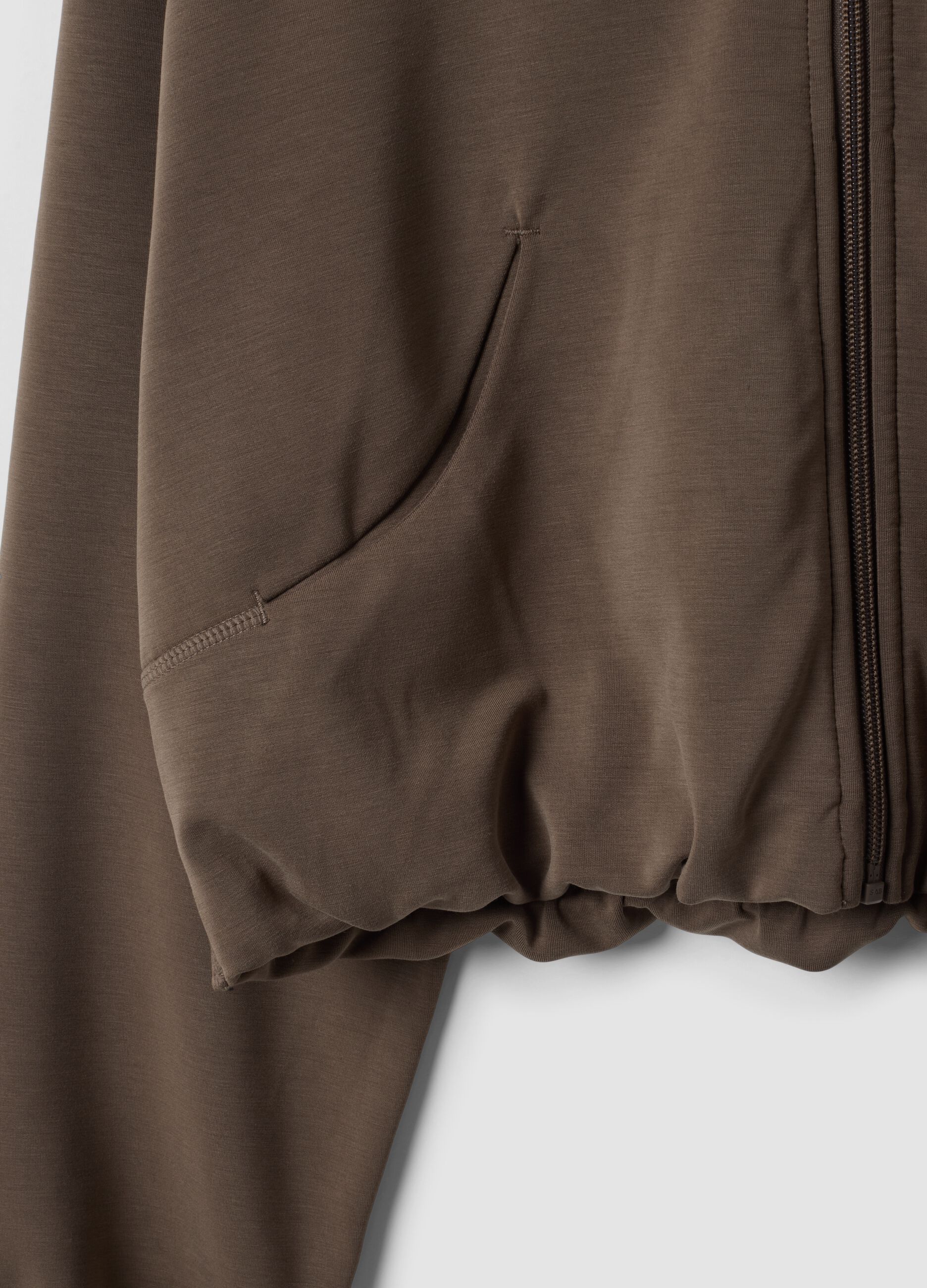 Full-zip verde corta in tessuto soft-touch con collo rialzato ALTAVIA STUDIO