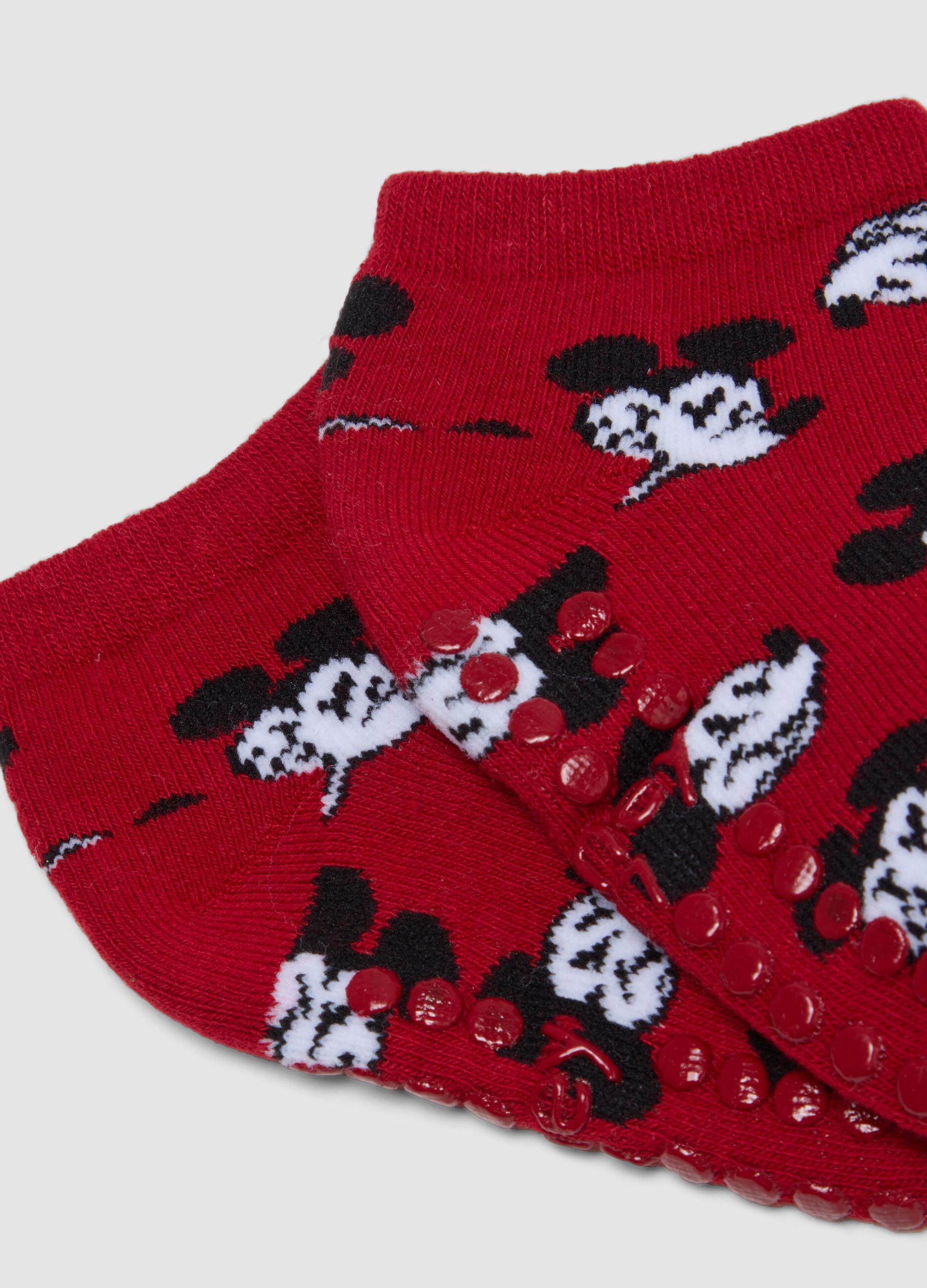 Bipack di calze corte in cotone organico elasticizzato con stampe Mickey