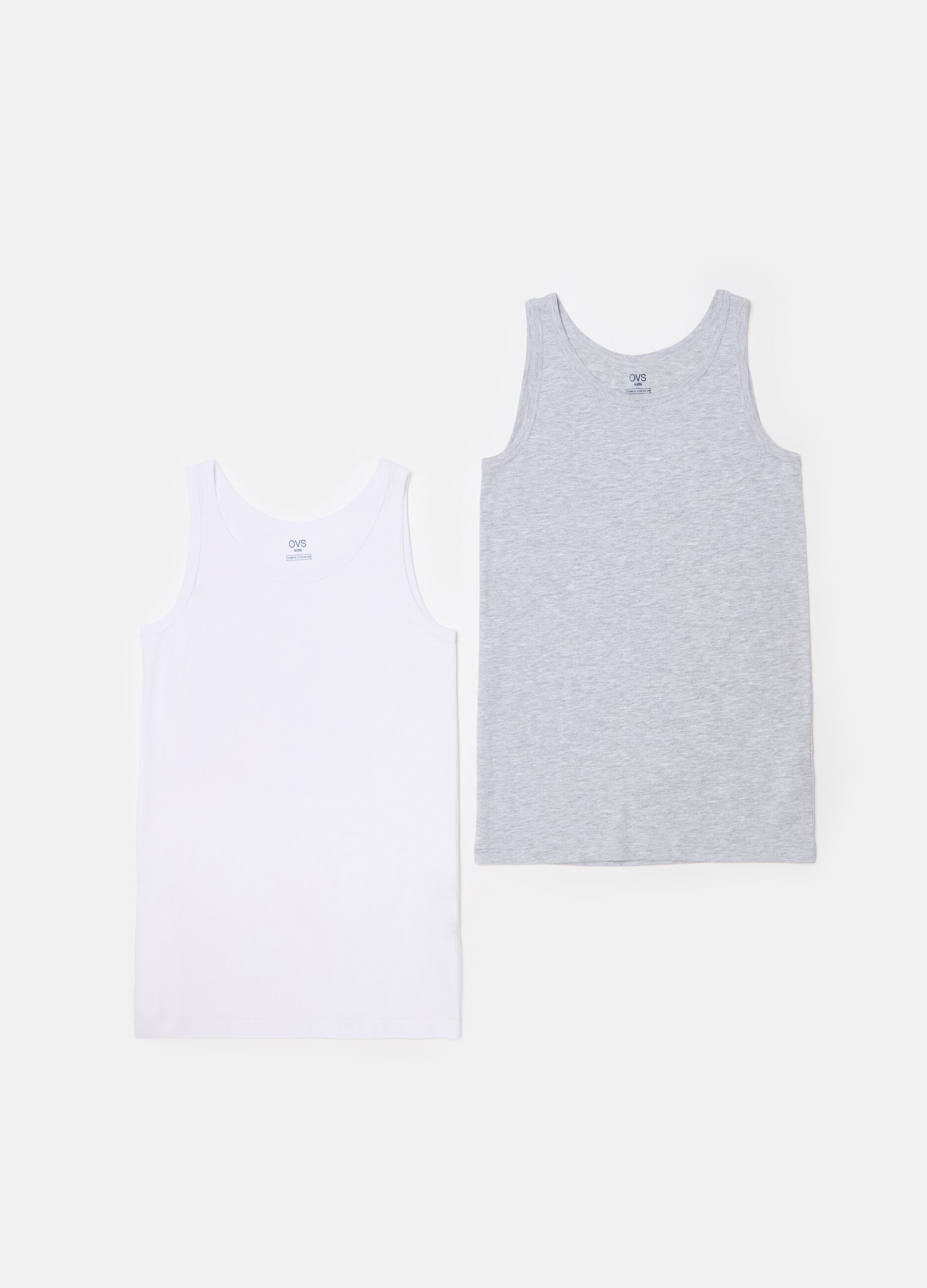 Two-pack racerback vests in organic cotton