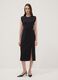 Schwarzes Midikleid aus Stretchstoff, Slim Fit_2