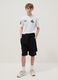 Blue organic cotton shorts with elasticated waist_0