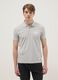 Grey short sleeve polo shirt in pure cotton_0