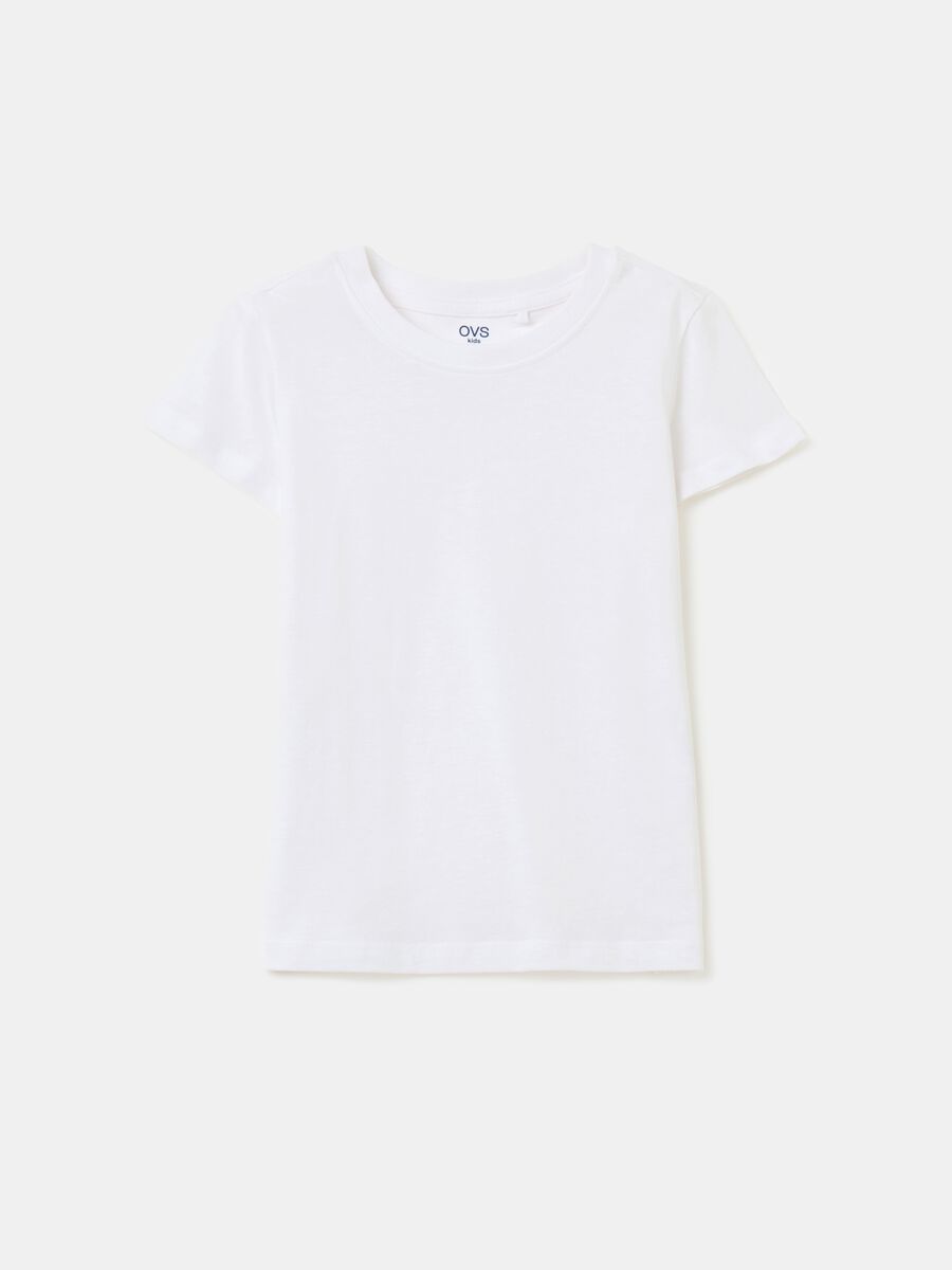T-shirt girocollo in cotone_0