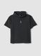 Boys' oversized black pure cotton t-shirt with hood_0