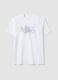 Wei&szlig;es T-Shirt aus reiner Baumwolle mit Print, Regular Fit_4