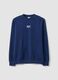 Blue cotton-blend crew-neck sweatshirt with logo_4