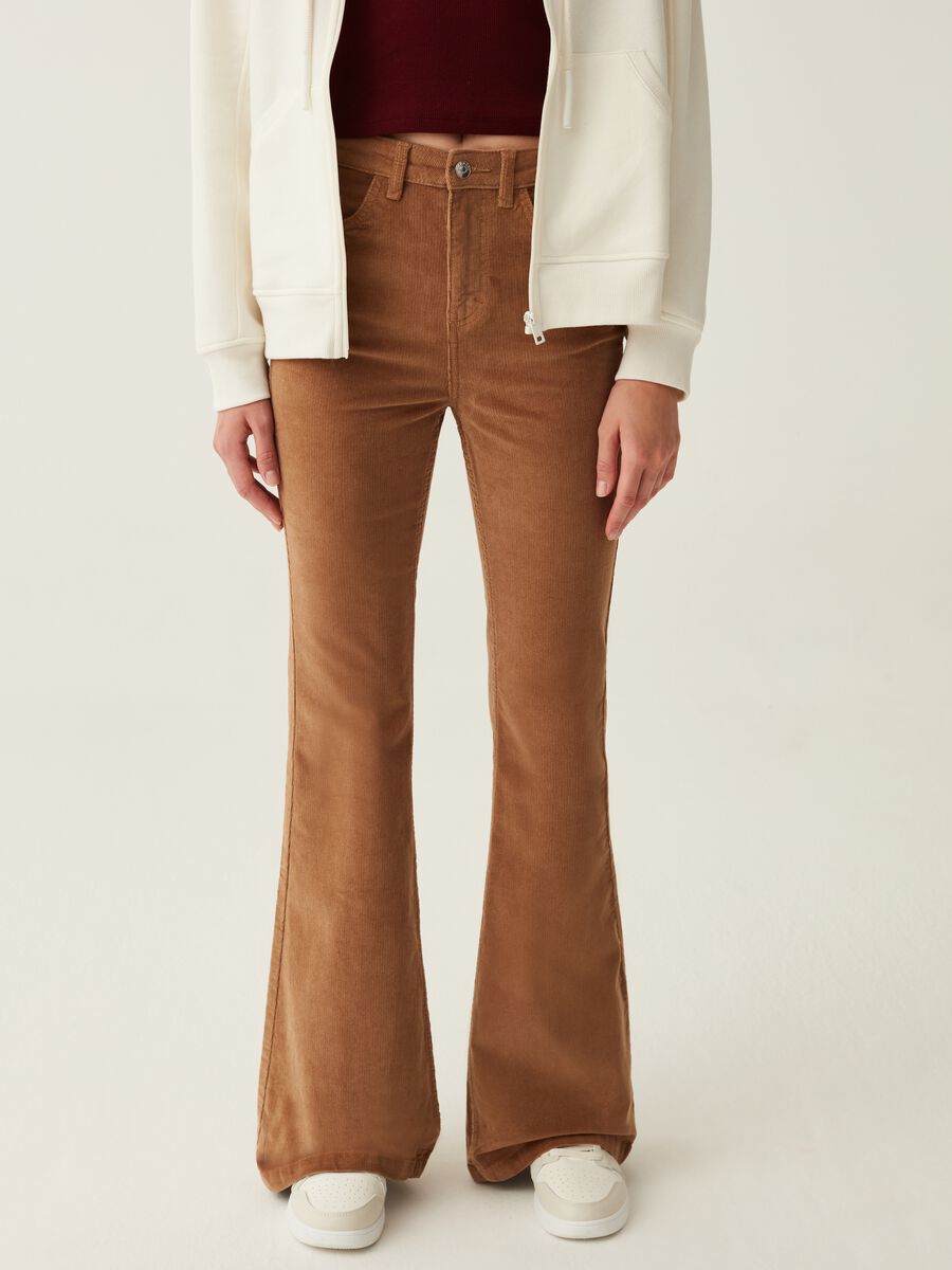 Flare-fit corduroy trousers_0