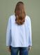 Blue striped pure cotton poplin shirt with V-neck_3