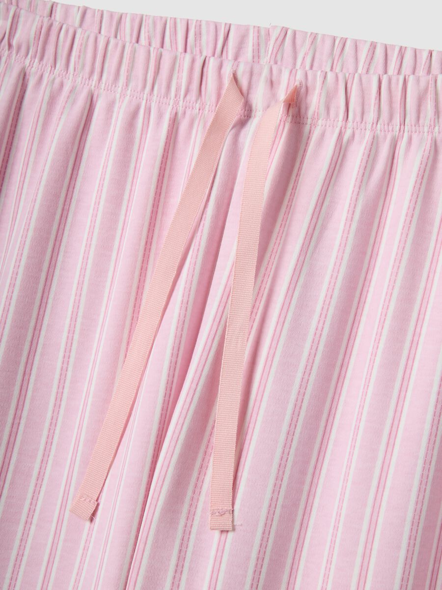 Regular fit pink striped pure cotton pyjama trousers_5