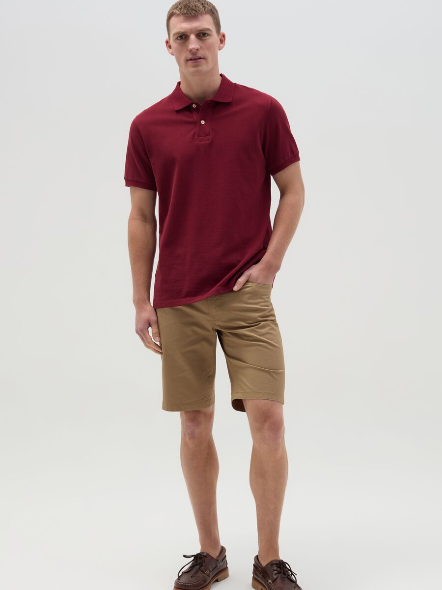 Bermuda shorts with five pockets and ripstop weave_0
