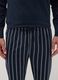 Pigiama blu navy in puro cotone organico con girocollo_2